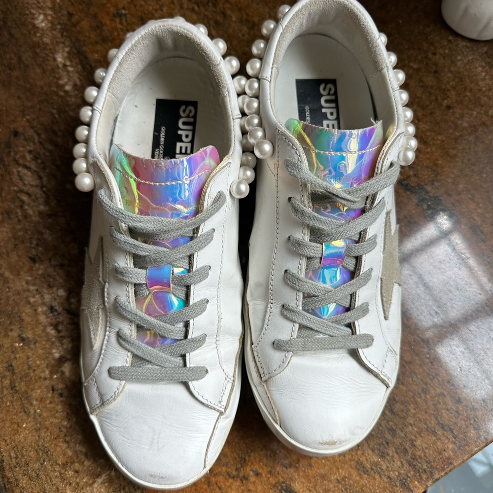 Golden Goose Superstar Iridescent and Pearl Accents